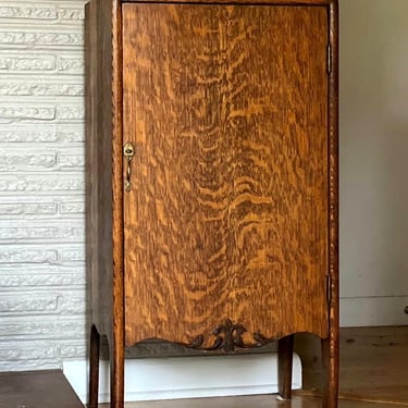 Free shipping within continental US - Antique Sheet Music Tiger Oak Cabinet, Record Cabinet, Side Table 