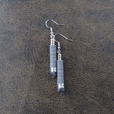 Simple modern gray minimalist earrings 