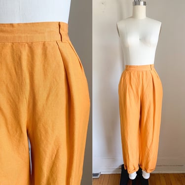 Vintage 1980s Mustard High Waist Pants / XS / 26