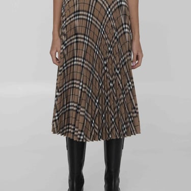 Burberry Women Check Pleated Skirt