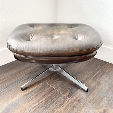 Mid Century Modern Brown Selig Imperial Ottoman For Egg Chair MCM Vintage