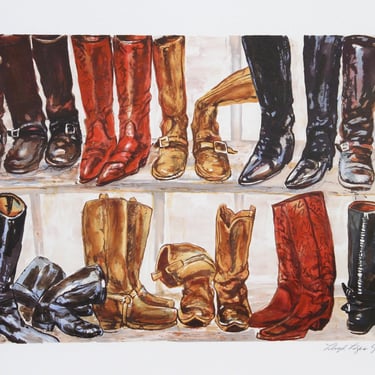 Lloyd Lozes Goff, Boot Repair, Lithograph, Signed and Numbered in Pencil 