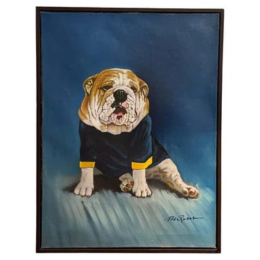 Portrait of a Dressed Up English Bulldog - Painting By Rosas