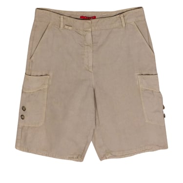 Prada - Khaki Cotton Blend Cargo-Style Shorts Sz 4