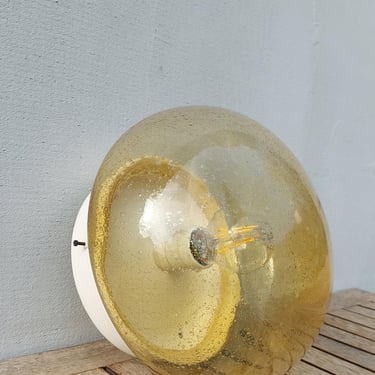 Retro Amber Bubble Glass Wall Lamp, Mid Century Bubble Glass Wall Sconce,  Retro Lighting, Space Age Wall Light, 1970