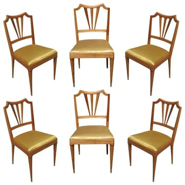 Formal Mid-Century Dining Chair Set of Six 