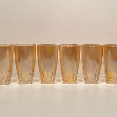 Set of Six Jeanette Iridescent Glasses 