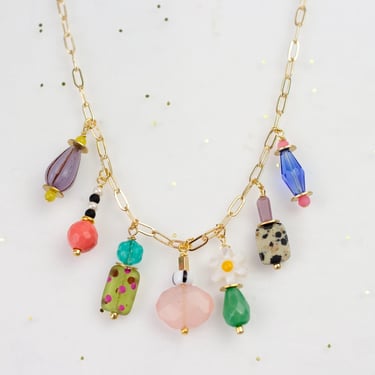 Dainty Colorful Charm Beaded Necklace