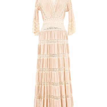 1970s Pintucked Mexican Wedding Dress