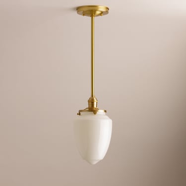 Mid-Century Modern Glass - Hand Blown Glass - Kitchen Lighting - School House Lighting- Pendant Light - Island Light Fixture 