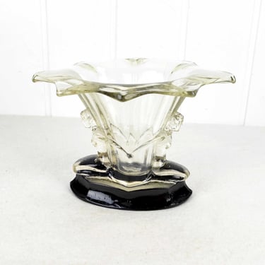 Walther & Söhne Vase Model "Windsor", Colorless 30s Art Deco Design Brocante Vintage Design Flower Vase Serving Bowl 