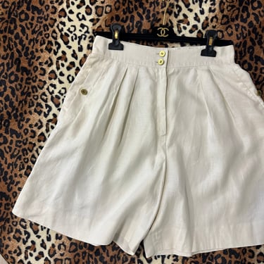 Chanel  Linen Pleated Shorts