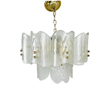 #1110 1960s Crystal Glass Chandelier by Carl Fagerlund for Orrefors