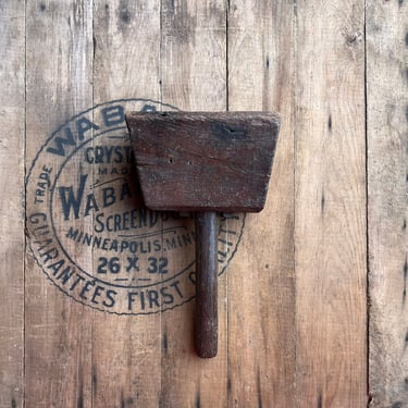 Antique Mortise & Tenon Wood Mallet Carpenter Tool 