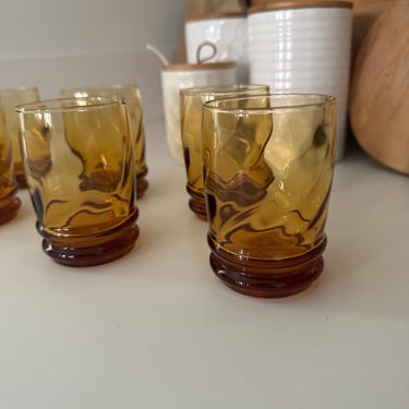Vintage Libbey Malibu Amber Gold Juice/Tasting Glasses - Sets of 4 