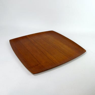 DAVAR Originals Teak Veneer Bentwood Tray 1960s Mid Mod Serving Platter Vintage Wood Charcuterie Board MCM Square Minimalist Plate Japan 