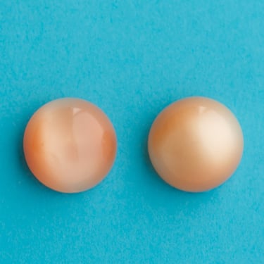 Vintage 1960s Peach Orange Sphere Earrings | 60s Screw Back 