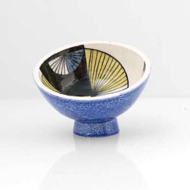 Vilhelm Bjerke-Petersen stoneware bowl with surrealist design, Rörstrand 1952