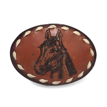 Vintage Embroidered Horse Belt Buckle, Nocona, Honky Tonk, Equestrian, Country n Western, Leather Mens Womens Unisex Clothing & Accessories 