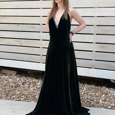 50 Year Anniversary Ralph Lauren Green Velvet Maxi Dress