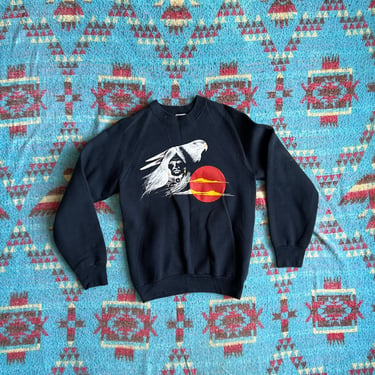 Vintage 80s Tiger American Indian Graphic Raglan Sweatshirt 