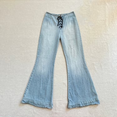 Vintage Nada Nuff Contempo Casuals Lace Up Bellbottoms. 27