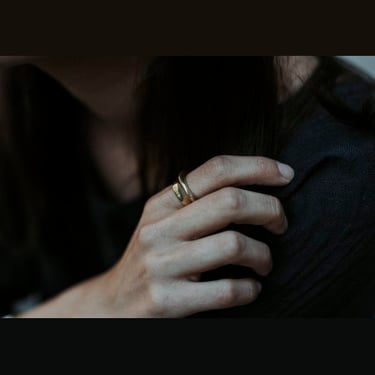 Uni Jewelry Fragment Statement Ring - Brass on Garmentory