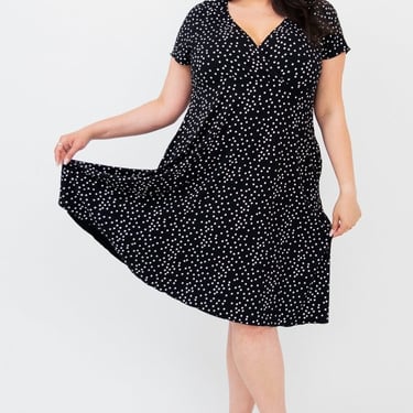 Faux Wrap Dress in Polka Dot