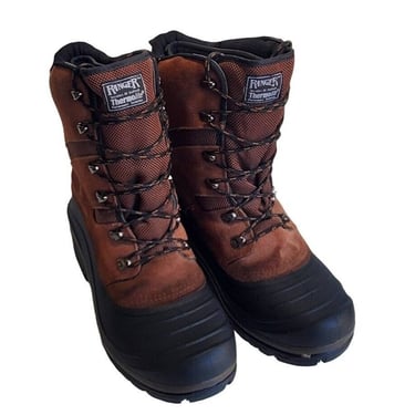 Ranger Snow Work Boots Men's 11 Black Brown DuPont Thermolite Insulated Lace Up 