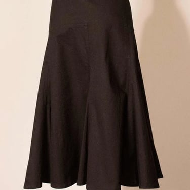 Yohji Yamamoto black cotton midi-skirt 