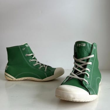 Converse All Star Vintage Green Genuine Leather High Toe Women's Sneaker 5.5 