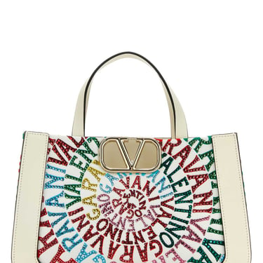 Valentino Garavani Women Printed Canvas And Leather Small Valentino Garavani Escape Handbag