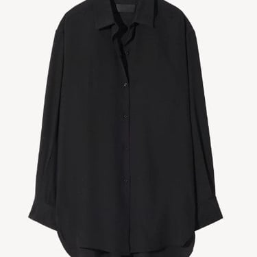 Nili Lotan Silk Julien Shirt in Black