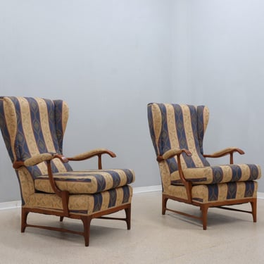 Mid century high back armchairs FRAMAR 1950s 