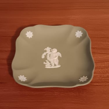 Green Wedgwood Square Dish 