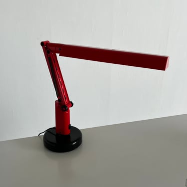 Italian Red 'Lucifer' Desk Swivel Lamp by Tom Ahlstrom & Hans Ehrich for Fagerhults, 1970s Sweden 