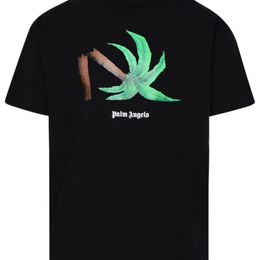 Palm Angels Man Palm Black Cotton T-Shirt
