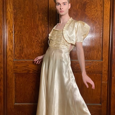 30s Liquid Satin wedding gown with matching bolero 