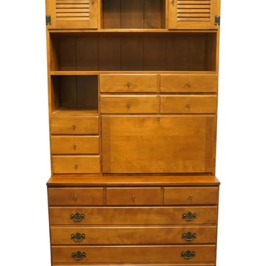 ETHAN ALLEN Heirloom Nutmeg Maple Custom Room Plan CRP 48" Chest w. Shutter Door Secretary Desk Top 