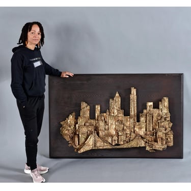 1970s Brutalist Cityscape Wall Sculpture by Finesse Originals 