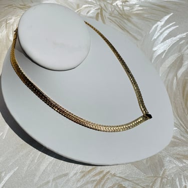 Flat Gold V Chain Necklace