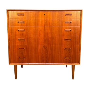 Vintage Danish Mid Century Modern Teak Chest of Drawers Dresser 