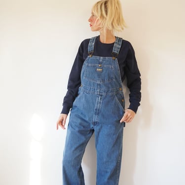 Vintage Oshkosh Overalls 30" W | 80s Medium Blue Denim Dungarees | Painter Bib Overalls 