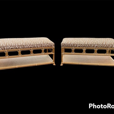 Gorgeous Selamat bench with all new upholstery. SOLD INDIVIDUALLY 