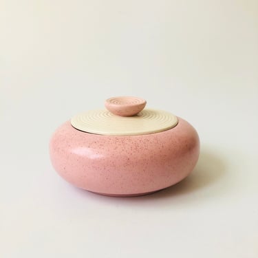 Mid Century Speckled Pink California Pottery Bowl 