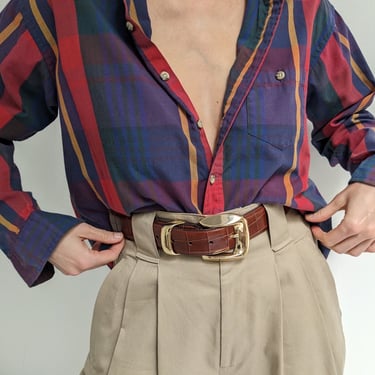 Vintage Bold Plaid Button Up