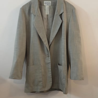 1980's Oversized Linen Look Blazer Greige One size fits most 