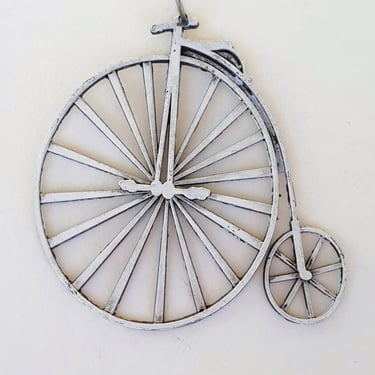 Lg Unicycle Pendant~White Painted Metal Unicycle~Bicycle Pendant~Unisex Pendant~Cyclist Medal~Cyclist Gift~JewelsandMetals. 