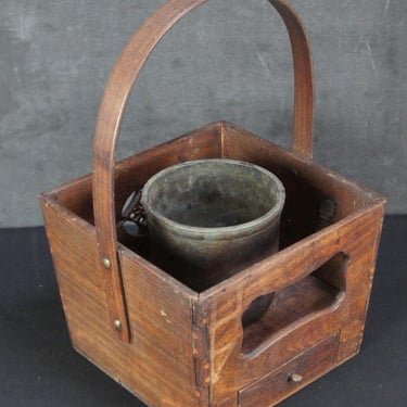 Vintage Japan Ikebana fine art woven bamboo floral vase 1900 Hana-Kago 