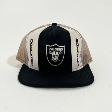 Vintage 1990's Oakland Raiders AJD Mesh Snapback Hat